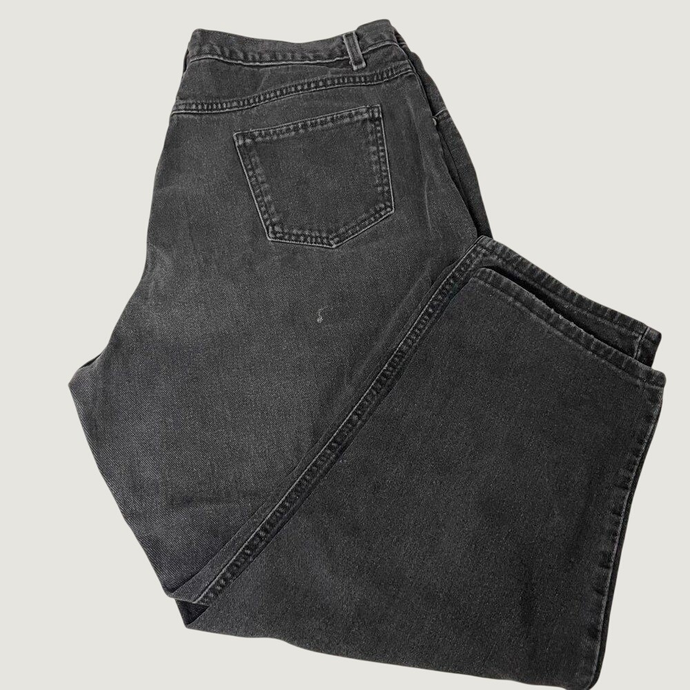 Vintage Faded Glory Faded Black Womens High Waisted Relax Fit Straight Leg Jeans